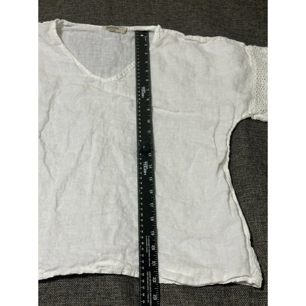 Spaziochic‎ Women's L Short Sleeve V Neck Blouse - Picture 2 of 6